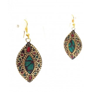 Retro Metal Earring - Ethnic Tribal Fusion - Drop Dangle Hook Long - Fashion 19
